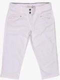 Tom Tailor White Solid Capri Women