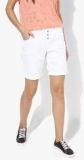 Tom Tailor White Solid Shorts women