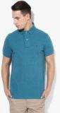 Tommy Hilfiger Aqua Blue Solid Polo T Shirt men