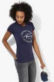 Tommy Hilfiger Blue Printed T Shirt Women