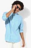 Tommy Hilfiger Blue Regular Fit Printed Casual Shirt Men