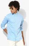 Tommy Hilfiger Blue Slim Fit Solid Casual Shirt Men