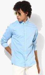 Tommy Hilfiger Blue Slim Fit Solid Casual Shirt men