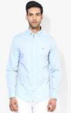 Tommy Hilfiger Blue Solid Slim Fit Casual Shirt Men