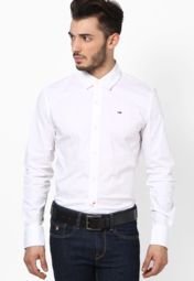 Tommy Hilfiger Classic White Full Sleeve Casual Shirts Men