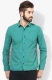 Tommy Hilfiger Green Solid Slim Fit Casual Shirt men