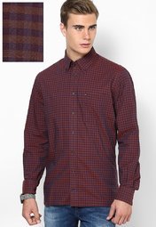 Tommy Hilfiger Insignia Blue Pt / Tawny Port Eur Casual Shirt Men