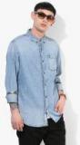 Tommy Hilfiger Light Blue Washed Regular Fit Denim Shirt Men