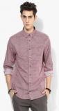 Tommy Hilfiger Maroon Printed Regular Fit Casual Shirt men