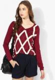 Tommy Hilfiger Maroon Woven Sweater Women