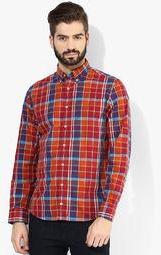 Tommy Hilfiger Multicoloured Colored Checked Regular Fit Casual Shirt men