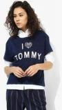 Tommy Hilfiger Navy Blue Printed T Shirt Women