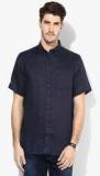 Tommy Hilfiger Navy Blue Solid Regular Fit Casual Shirt Men