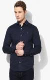 Tommy Hilfiger Navy Blue Solid Slim Fit Casual Shirt Men