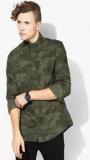 Tommy Hilfiger Olive Printed Regular Fit Casual Shirt Men