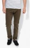 Tommy Hilfiger Olive Solid Mid Rise Slim Fit Jeans Men