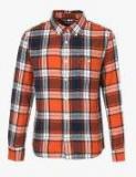 Tommy Hilfiger Orange Checked Regular Fit Casual Shirt Boys