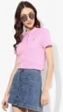 Tommy Hilfiger Pink Solid T Shirt Women