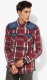 Tommy Hilfiger Red Checked Regular Fit Casual Shirt men