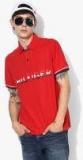 Tommy Hilfiger Red Printed Regular Fit Polo T Shirt Men