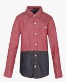 Tommy Hilfiger Red Regular Fit Casual Shirt Boys