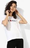 Tommy Hilfiger White Printed T Shirt Women