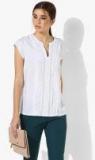 Tommy Hilfiger White Self Design Blouse Women