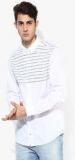 Tommy Hilfiger White Striped Slim Fit Casual Shirt Men