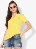 Tommy Hilfiger Yellow Solid T Shirt Women