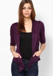 Tonga Purple Solid Shrug women