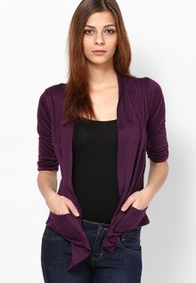 Tonga Purple Solid Shrug women