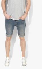 Topman Blue Washed Slim Fit Short men