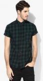 Topman Green Checked Casual Shirt men