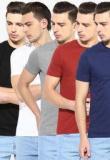 Topman Pack Of 5 Multicoloured Solid Round Neck T Shirts men