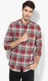 Topman Red Checked Regular Fit Casual Shirt Men