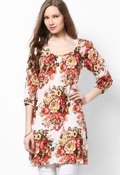 Tops And Tunics White Floral Tunic women