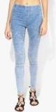 Topshop Acid Washed Denim Legging Women