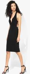 Topshop Black Solid Shift Dress Women