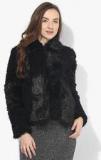 Topshop Black Solid Winter Jacket Women