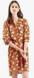 Topshop Marigold Print Belted Shirt Dress With Belt Women