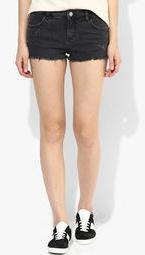 Topshop Moto Black Solid Rip Daisy Shorts women