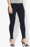 Topshop Navy Blue Solid Mid Rise Skinny Jeans women