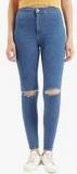 Topshop Pretty Blue Ripped Joni Jeans Women