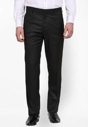 Torino Solid Black Chinos Men