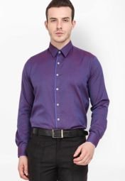 Torino Solid Purple Casual Shirt men