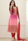 Touch Trends Pink Embellished Dress Material Women