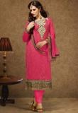 Touch Trends Pink Embroidered Dress Materials Women