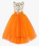 Toy Balloon Kids Orange Embroidered Party Wear Dress girls