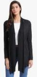 Trend Arrest Black Self Design Shrug Women