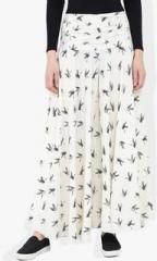 Trend Arrest Cream Printed Flared Skirt women